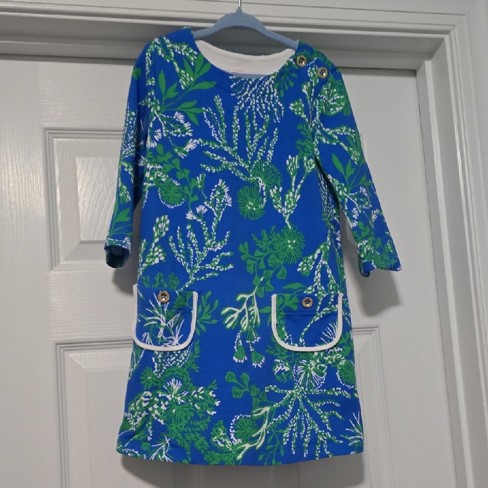 Lilly Pulitzer Blue and Green Botanical Kids Dress